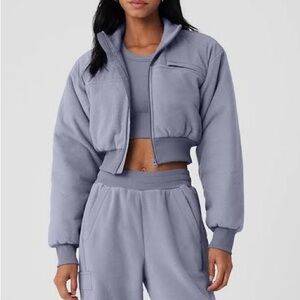 ALO Yoga Women's Light Gray Bomber Jacket